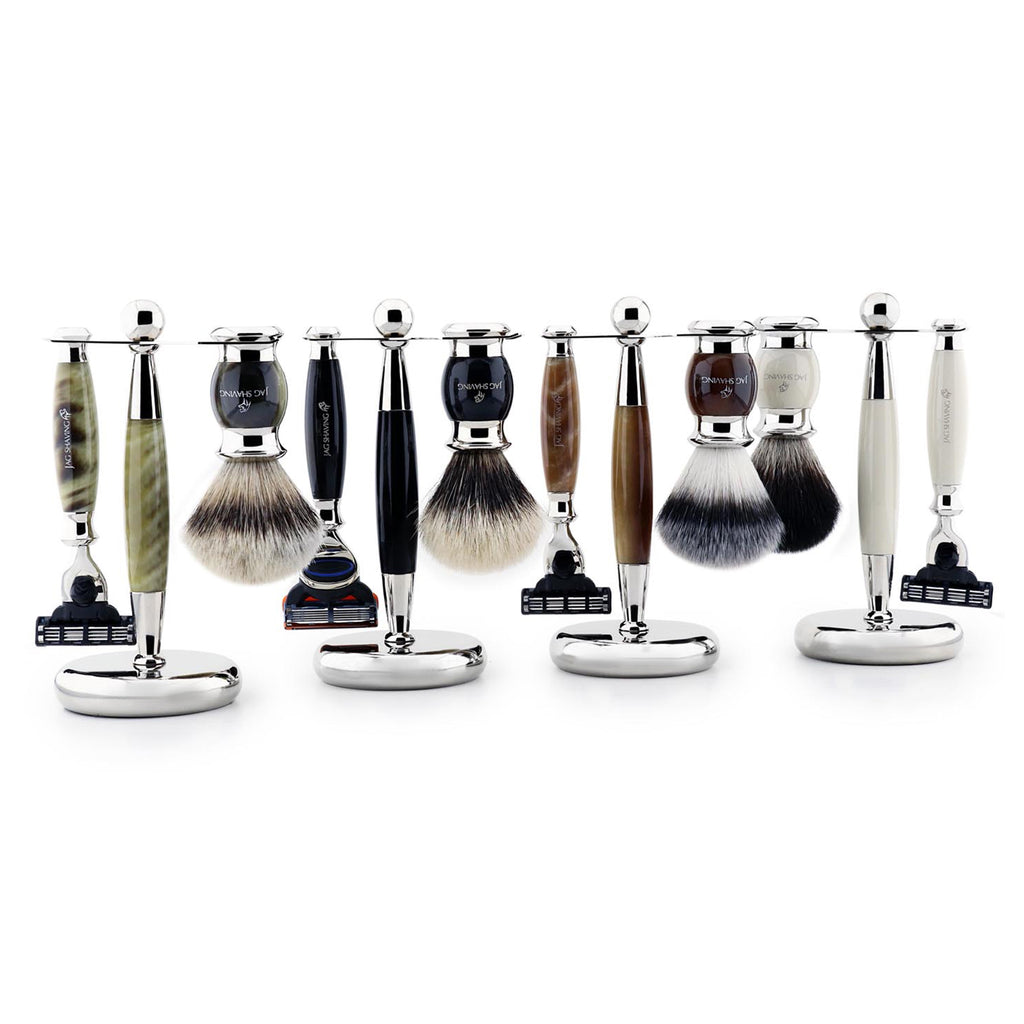 Jag JAG's LEE Range Shaving Set - Silver Pointed Badger Hair Shaving Brush - Razor - Shaving Bowl - Shaving hotsell Stand - Leather Bag - Black